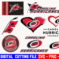 carolina hurricanes bundle, ice hockey team svg, carolina hurricanes svg, clipart png vinyl cut file, cricut, silhouette
