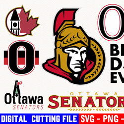 ottawa senators bundle, ice hockey team svg, ottawa senators svg, clipart png vinyl cut file, cricut, silhouette file