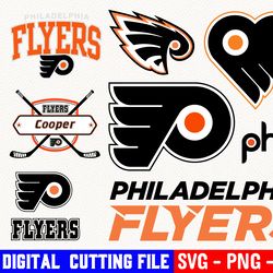 philadelphia flyers bundle, ice hockey team svg, philadelphia flyers svg, clipart png vinyl cut file, cricut, silhouette