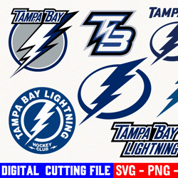 tampa bay lightning bundle, ice hockey team svg, tampa bay lightning svg, clipart png vinyl cut file, cricut, silhouette