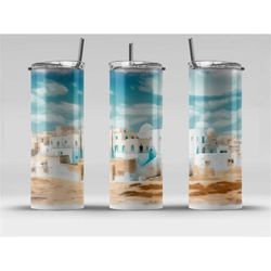 tunis landscape abstract sublimation design abstract straight skinny tumbler wrap png digital download digital paper pat