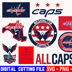 washington capitals bundle, ice hockey team svg, washington capitals svg, clipart png vinyl cut file, cricut, silhouette