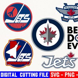 winnipeg jets bundle, ice hockey team svg, winnipeg jets svg, clipart png vinyl cut file, cricut, silhouette file