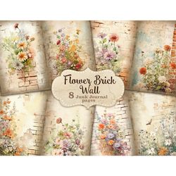 Flower Junk Journal Pages | Brick Wall Paper