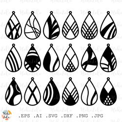 earrings svg, earrings bundle, earrings cricut, teardrop laser cut, teardrop svg,  template dxf,  pendant svg