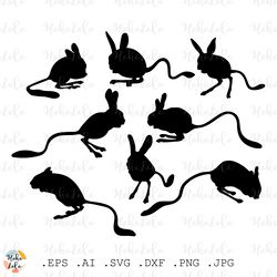 jerboa svg, jerboa cricut, jerboa silhouette, stencil template dxf, clipart png