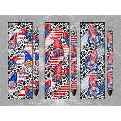 american gnome pen wrap png, american gnome png, 4th of july png, sunflowers glitter pen wrap png, usa flag png, gnome p