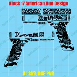 glock 17 firearm design custom, digital, ai, vector, dxf, svg, png