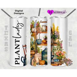 plant lady tumbler wrap, plants tumbler wrap, watercolor tumbler wrap, 20oz sublimation tumbler png, seamless design