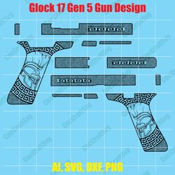 Glock 17 Gen 5 Hand Gun Design vector art