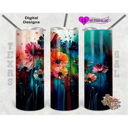 alcohol ink tumbler wrap, daisies tumbler wrap, watercolor tumbler wrap, 20oz sublimation tumbler png, seamless design