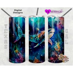 alcohol ink tumbler wrap, shark tumbler wrap, watercolor tumbler wrap, 20oz sublimation tumbler png, seamless design