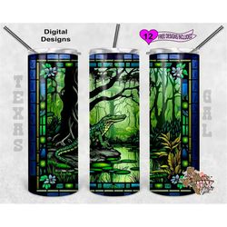 stain glass tumbler wrap, alligator swamp tumbler wrap, 20oz sublimation tumbler wrap, digital download