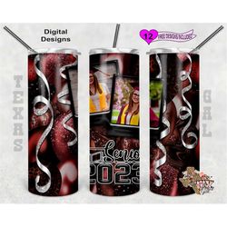 Senior 2023 Tumbler Wrap, Graduation Tumbler Design, Picture Frame Tumbler Wrap, Red Maroon Balloons, 20oz Sublimation T