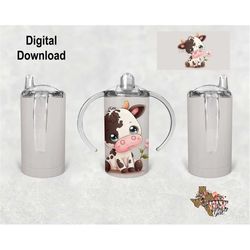 cow tumbler wrap, 12oz sippy cup design, kid tumbler wrap, personalize tumbler wrap, digital download