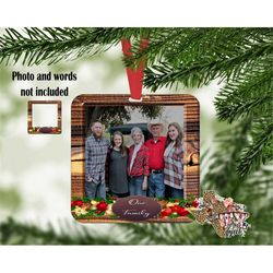 christmas ornament square photo frame sublimation design png instant digital only