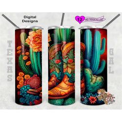 cowboy boots tumbler wrap, western tumbler wrap, watercolor tumbler wrap, 20oz sublimation tumbler png, seamless design