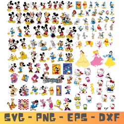 disney cartoons mega bundle svg - png - eps - dxf instant download files