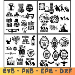 haunted mansion bundle svg designs - png - eps - dxf - instant download.