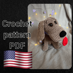 plush puppy with a cute crochet pattern. a simple template in pdf format. cute patterns for toys. amigurumi's dog. anima