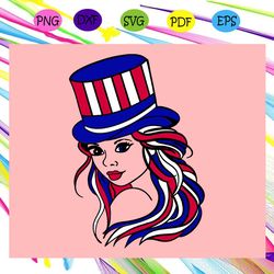 american girl with american flag top hat fourth of july ,independence day svg, dog usa 4th of july, happy fourth of july