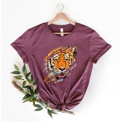 Tiger shirt,  school spirit team, Tiger claw marks, tear, torn, ripped, School mascot shirt,  school sports, Go Tigers s
