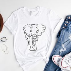 elephant shirt, elephant line art shirt, elephant lover gift, elephant gift, elephant