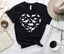 heart of dinosaurs, dinosaurs shirt, dinosaurs t-shirt for women, dinosaurs for mom,