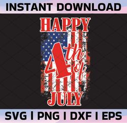 Happy 4th of July PNG, Independence Day, All American, Red White Blue, Sublimation Design Downloads