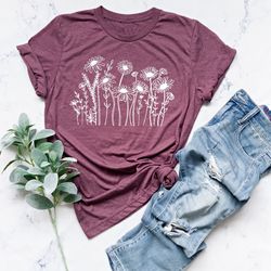 plant shirt, botanical shirt, gift for her, vintage t-shirt, flower graphic tees, flo