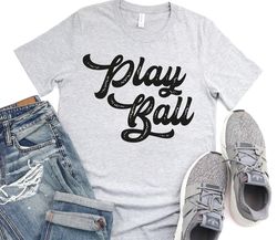 play ball shirt, baseball tee, vintage retro design, softball, tee ball, little leagu