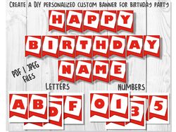 roblox printable birthday banner pdf | jpeg, roblox printable happy birthday banner letters numbers  /  instant download