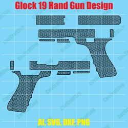 glock 19 pattern design custom, digital, ai, vector, dxf, svg, png