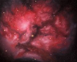 cocoon nebula 15,75 by 19,69 oil painting,  handmade paintings sky space universe stars nft