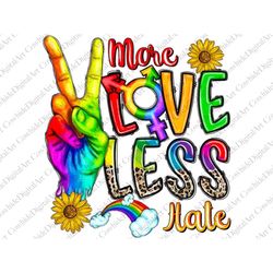 more love less hate png sublimation design, pride month png, lgbtq png, lgbt clipart,gay pride png, lesbian png, digital