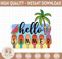 "Hello Summer Png, Ice Cream Png,Watermelon Summer, Western Png, Summer Design,Digital Download, Sublimation transfers p