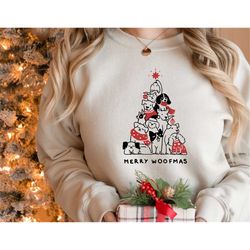 Christmas Sweatshirt,Christmas Sweater,Merry Woofmas Sweatshirt,Christmas Dog Sweatshirt,Retro Vintage Christmas Shirt,2
