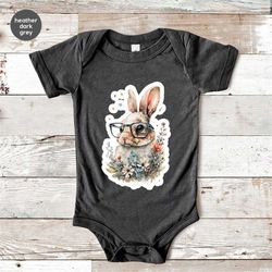 baby girl onesie, cute easter shirts, easter gifts for kids, toddler bunny outfit, floral youth clothes, baby bodysuit,