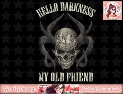 hello darkness my old friend demon skull horn halloween png, instant download