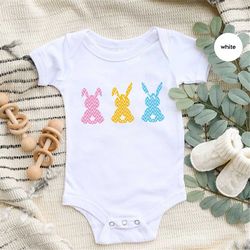 cute easter onesie, easter gifts for kids, kids easter shirts, easter bunny graphic tees, easter toddler tshirt, happy e