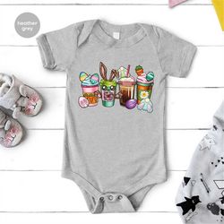 easter bunny toddler shirt, easter latte bodysuit, kids easter day shirt, easter eggs onesie, happy easter gifts, gifts