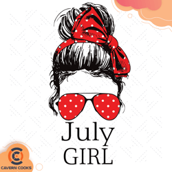 july girl red bandana sunglass face girls birthday