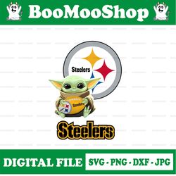 baby yoda with pittsburgh steelers nfl png,  baby yoda nfl png, nfl png, sublimation ready, png files for sublimation
