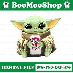 Baby Yoda with Dr Pepper Diet PNG,  Baby Yoda png, Sublimation ready, png files for sublimation