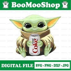baby yoda with diet coke png,  baby yoda png, sublimation ready, png files for sublimation