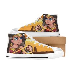 wonder woman high canvas shoes for fan, women and men, wonder woman high canvas shoes, wonder woman dc comics sneaker