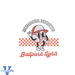 summer nights ballpark lights baseball mascot svg cutting files