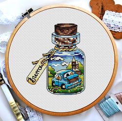 magic cross stitch, wizard cross stitch, bottle cross stitch, castle cross stitch, small cross stitch, digital pdf