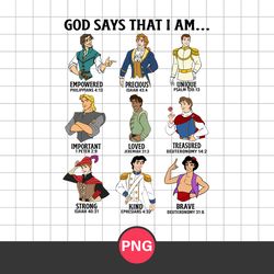 god says that i am disney png, prince characters png, disney prince png digital file