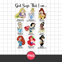 god says that i am disney png, pricess characters png, disney pricess png digital file